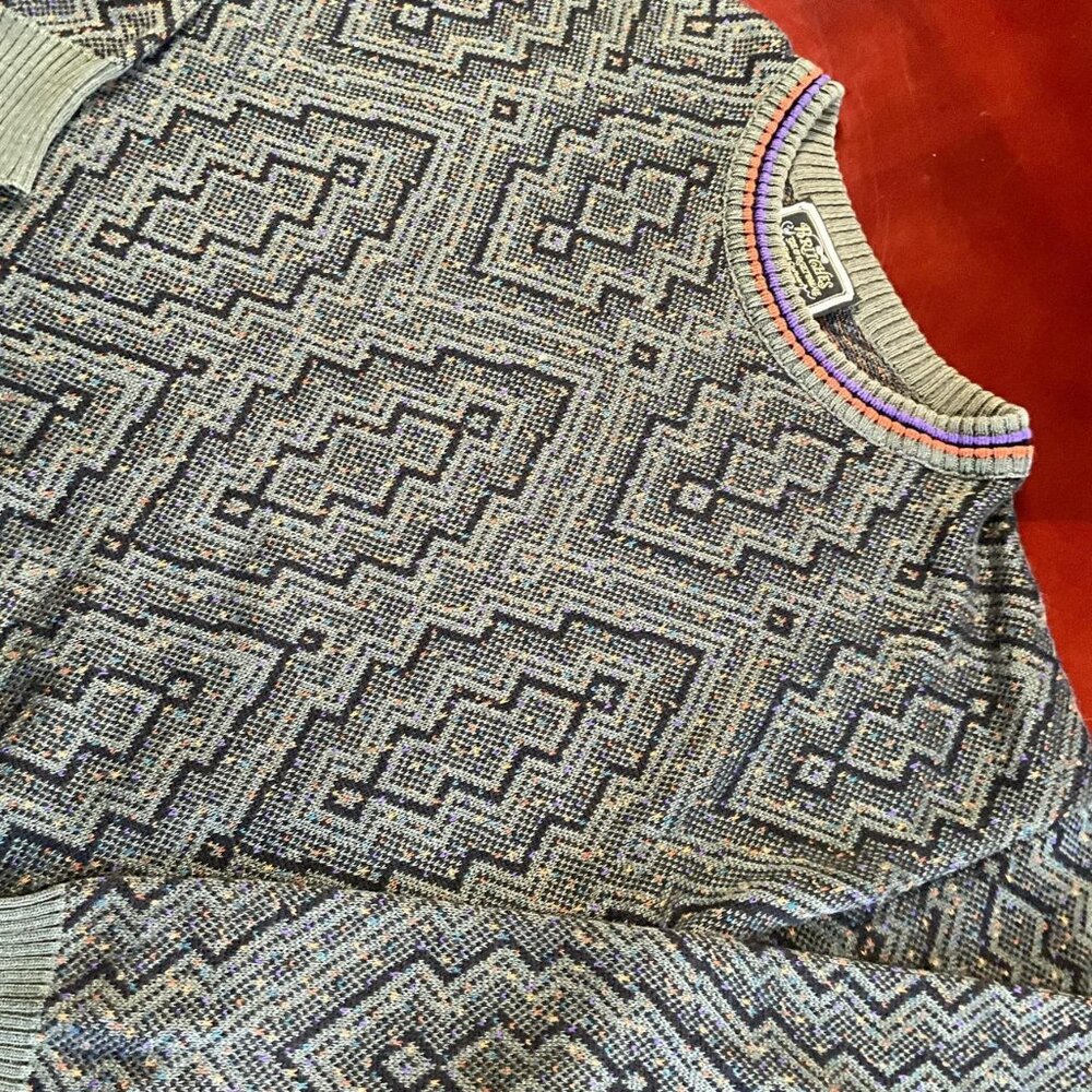 VTG Mens Britches of Georgetown Grandpacore Pattern USA Made Knit Sweater (M)